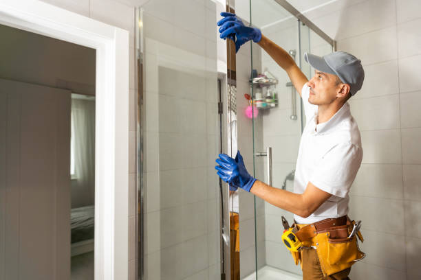 Custom glass door installation